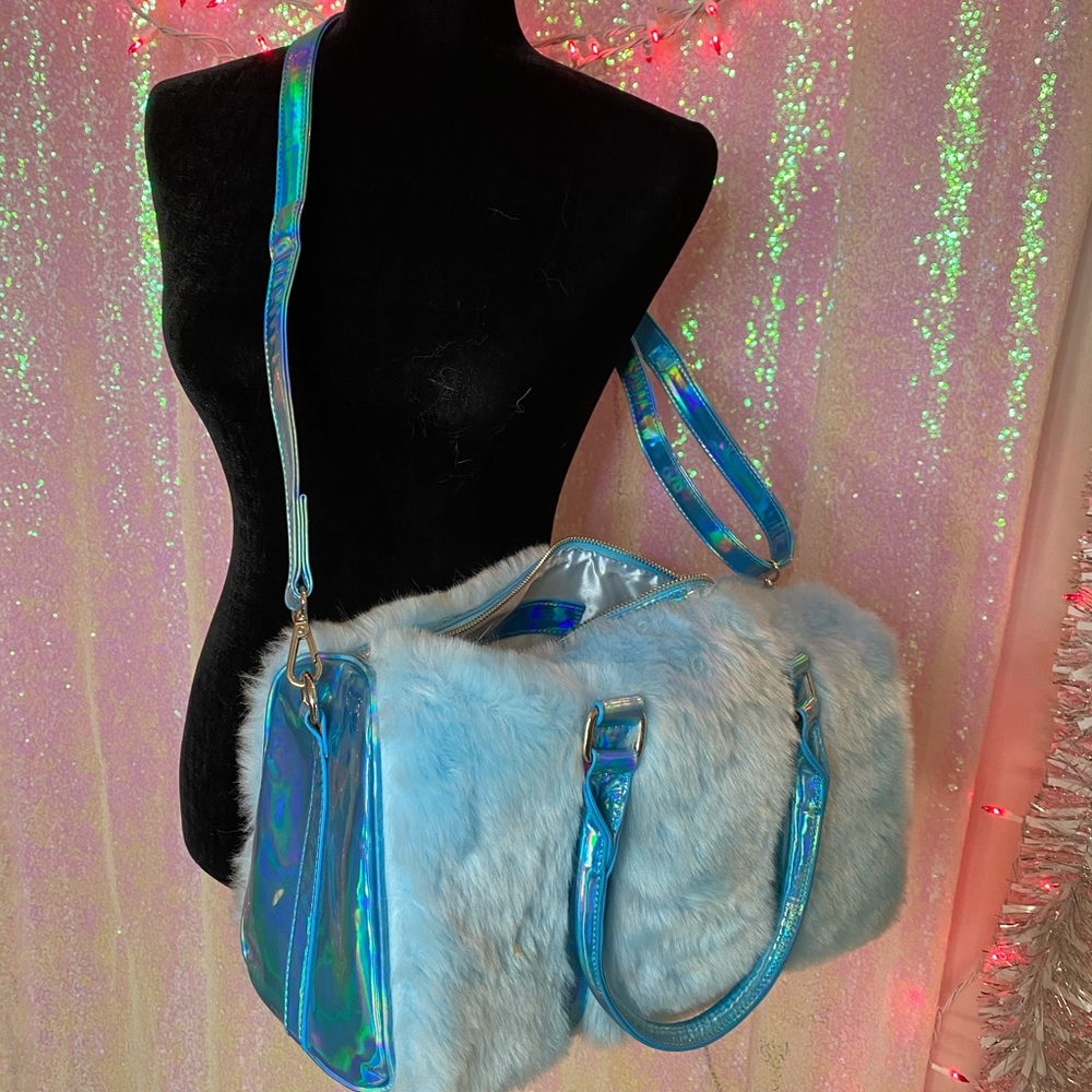 Dolls kill mini weekender/duffel baby blue